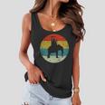 Retro Vintage Man Riding Elephant Women Flowy Tank