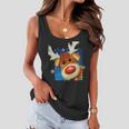 Rudolph Red Nose - Reindeer Closeup Christmas Tshirt Women Flowy Tank