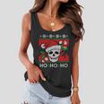 Santa Skull Candy Cane Ugly Christmas Sweater T-Shirt Graphic Design Printed Casual Daily Basic Women Flowy Tank