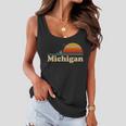 Vintage Retro Michigan Sunset Logo Tshirt V2 Women Flowy Tank