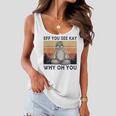 Funny Vintage Sloth Lover Yoga Eff You See Kay Why Oh You Women Flowy Tank