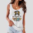 One Spooky Mama For Halloween Messy Bun Mom Monster Bleached V4 Women Flowy Tank