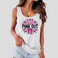 Pink Out Breast Cancer Awareness Sunflower Pink Women Flowy Tank