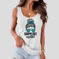 Support Squad For Women Ovarian Cancer Messy Bun Women Flowy Tank