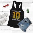10Th Birthday Glow Party This Girl Is Now 10 Double Digits Gift Women Flowy Tank