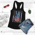 4Th Of July Peace Hand American Flag Women Flowy Tank