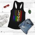 American Love Gay Pride Rainbow Flag Tshirt Women Flowy Tank