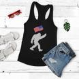 Bigfoot With American Flag Funny 4Th Of July Meaningful Gift Women Flowy Tank
