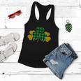 Buffalo Shamrock Plaid Irish Clovers Graphic Design Printed Casual Daily Basic Women Flowy Tank