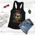 Cute Christmas Pug Mom Dog Lover Paw Merry Xmas Santa Hat Women Flowy Tank