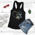 Dog Paw Print Tie Dye Rainbow Dog Lover Rescue Retro S Women Flowy Tank