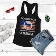 Donkey Pox The Disease Destroying America Usa Flag Funny Women Flowy Tank