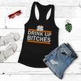 Drink Up Bitches Irish Clover Tshirt Women Flowy Tank