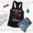Drink Up Witches Funny Witch With Big Wine Glass Halloween Women Flowy Tank