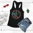 Earth Watercolor Peace Sign Women Flowy Tank