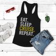 Eat Sleep Cruise Repeat Ferry Ship Women Flowy Tank