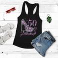 Fabulous & 50 Sparkly Shiny Heel 50Th Birthday Tshirt Women Flowy Tank