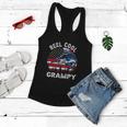 Flag Vintage Reel Cool Grampy Fishing For 4Th Of July Women Flowy Tank