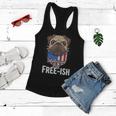 Freeish American Pug Cute Funny 4Th Of July Independence Day Plus Size Graphic Women Flowy Tank