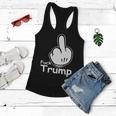 Fuck Trump Cartoon Middle Finger Resist Anti Trump Tshirt Women Flowy Tank