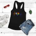 Lovely Lgbt Gay Pride Heartbeat Lesbian Gays Love Vintage Gift Women Flowy Tank