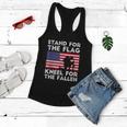 Memorial Day Patriotic Military Veteran American Flag Stand For The Flag Kneel For The Fallen Women Flowy Tank