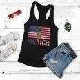 Merican Pineapple Usa Flag Graphic 4Th July Plus Size Shirt Women Flowy Tank