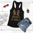 Merry X-Mas Funny Gingerbread Couple Tshirt Women Flowy Tank