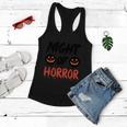 Night Of Horror Pumpkin Halloween Quote Women Flowy Tank