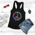 Peace Sign Love Flowers 60S 70S Tie Dye Hippie Costume Women Flowy Tank