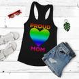 Proud Mom Heart Flag Parent Of Lgbtq Lesbian Bi Trans Gift V2 Women Flowy Tank