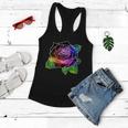 Rainbow Galaxy Floral Rose Women Flowy Tank