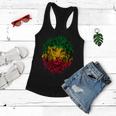 Rasta Theme With Lion Head Tshirt Women Flowy Tank