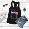 Red Wine & Blue 4Th Of July Wine Red White Blue Wine Glasses V4 Women Flowy Tank