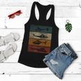 Retro Helicopter Pilot Vintage Aviation Women Flowy Tank