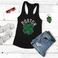 Shamrock Massachusetts Boston St Patricks Day Irish Green Graphic Design Printed Casual Daily Basic Women Flowy Tank
