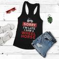 Sorry Im Late Saw A Wheel Horse Tractor Farmer Gift Women Flowy Tank