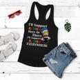 Support Autism Here Or There And Everywhere Tshirt Women Flowy Tank