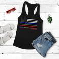 Thin Blue Green Red Lines Police Military Firefighter Tshirt Women Flowy Tank