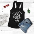 Trick Raw Treat Dinosaur Halloween Quote Women Flowy Tank