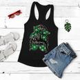 Womens Messy Hair Bun With Bandana Ribbon And Sunglasses Design Women Flowy Tank