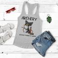 Archery Because Murder Is Wrong Funny Cat Archer Women Flowy Tank