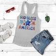 Kids Cute American Flag Girls 4Th Of July God Bless America Kids Women Flowy Tank