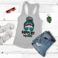 Support Squad For Women Ovarian Cancer Messy Bun Women Flowy Tank