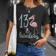 13Th Birthday Flamingo Outfit Girls 13 Year Old Bday Unisex T-Shirt Gifts for Her
