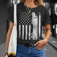Trucker Trucker American Flag Usa Patriotic Truck Driver Dad Trucker Unisex T-Shirt