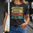 44Th Birthday Retro Vintage Legend Since July 1978 Unisex T-Shirt Gifts for Her
