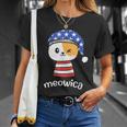 4Th Of July Cat Meowica Independence Day Patriot Usa Flag Unisex T-Shirt Gifts for Her