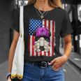 4Th Of July Running Gnome For Women Patriotic American Flag Gift Unisex T-Shirt Gifts for Her