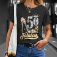 50 & Fabulous 50 Years Old 50Th Birthday Diamond Crown Shoes Tshirt Unisex T-Shirt Gifts for Her